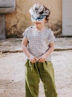 blouse alouette en lin lavé caméo à carreaux