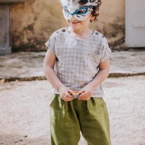 blouse alouette en lin lavé caméo à carreaux